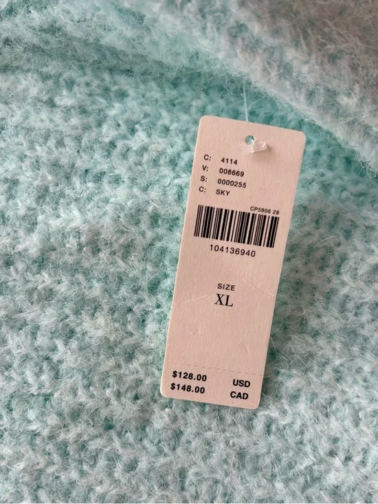 NWT Pilcro by Anthropologie Mock Neck Aqua Pullover - Picture 6 of 10